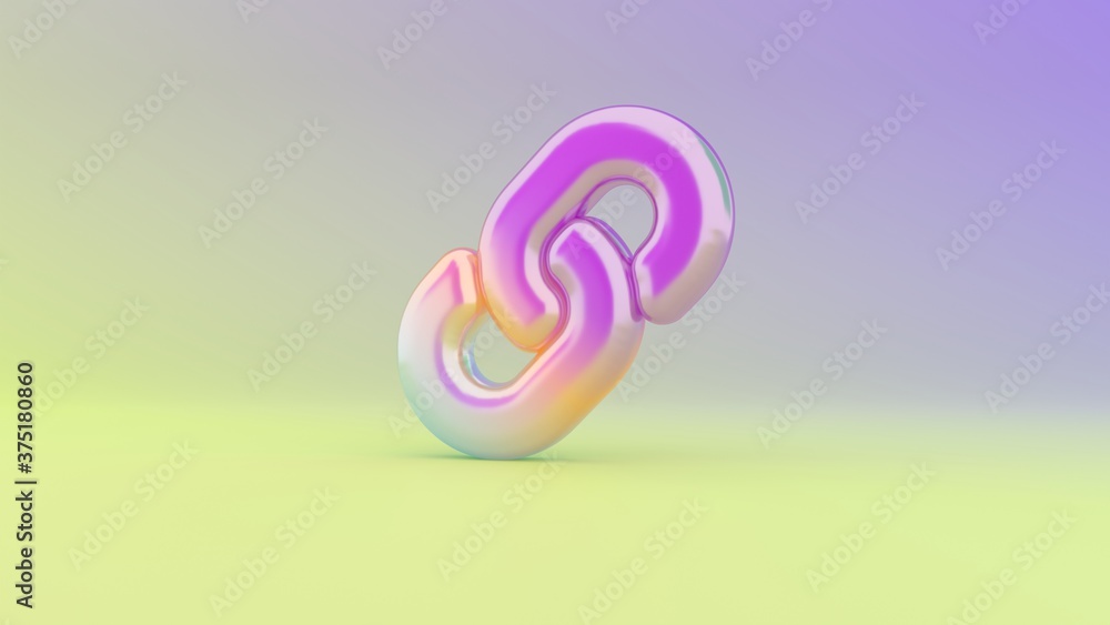 3d rendering colorful vibrant symbol of link on colored background 3d rendering colorful vibrant symbol of link on colored background