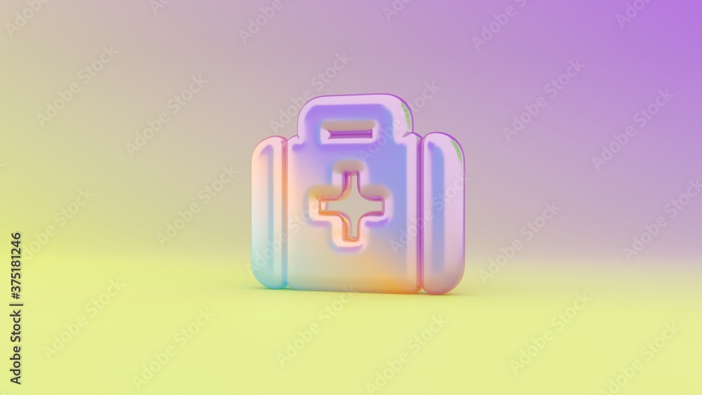 3d rendering colorful vibrant symbol of med kit on colored background 3d rendering colorful vibrant symbol of med kit on colored background