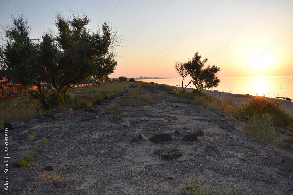 sunset over the sea