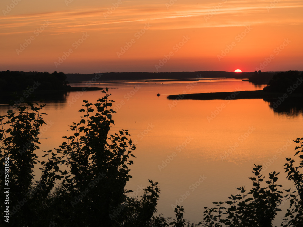 sunset over the Lake Rajgród