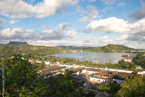 Photography Downtown view of Baracoa, El Yunque Mountain in the background, Guantanamo province, Cuba