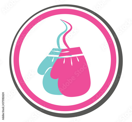 gender right in boxing gloves sing; can use for print or web. girls power symbol.