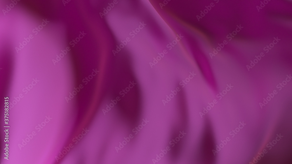 Fototapeta premium Purple silk wave fabric surface. Abstract soft background. 3d illustration
