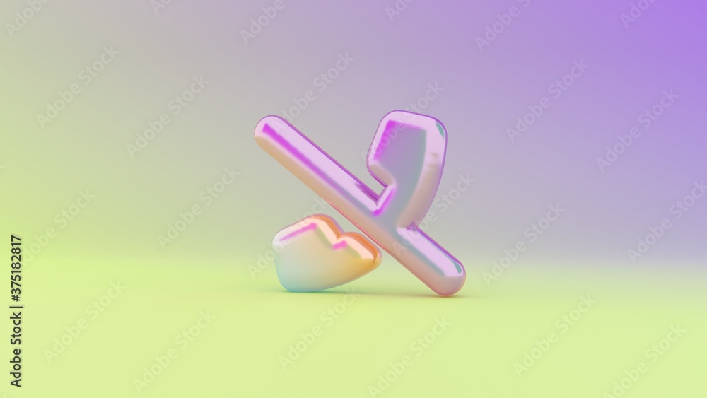 3d rendering colorful vibrant symbol of phone slash on colored background 3d rendering colorful vibrant symbol of phone slash on colored background