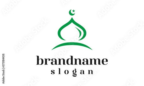 Modern mosque logo design vector