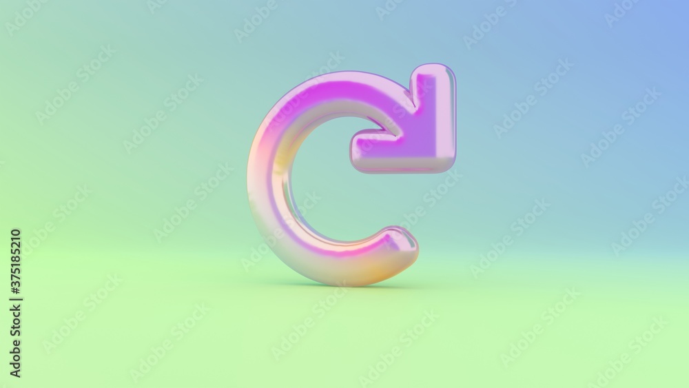 3d rendering colorful vibrant symbol of redo on colored background 3d rendering colorful vibrant symbol of redo on colored background