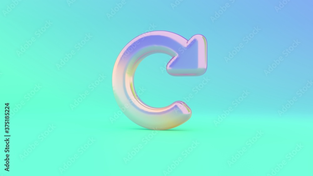 3d rendering colorful vibrant symbol of redo on colored background 3d rendering colorful vibrant symbol of redo on colored background