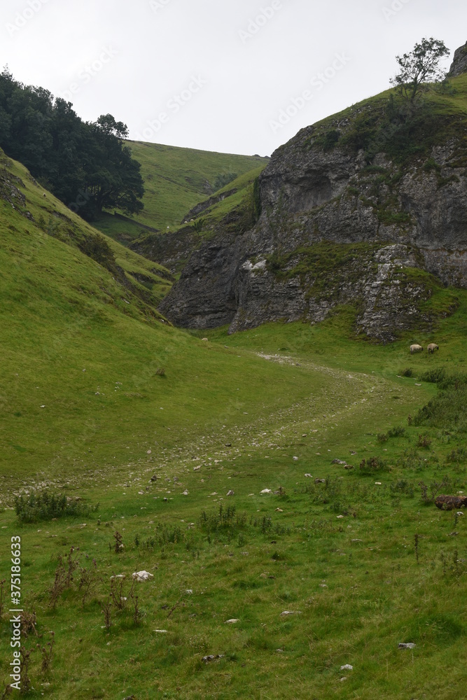 Scenic views of the Peak District at Cave Dale, Castleton