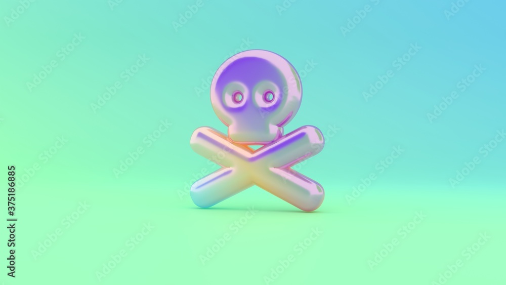 Obraz premium 3d rendering colorful vibrant symbol of skull crossbones on colored background
