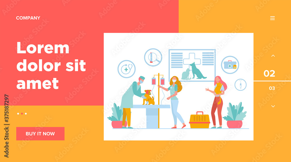 Modern hospital for cats and dogs isolated flat vector illustration. Cartoon veterinary office or clinic interior. Pet, animal and vet medicine concept Modern hospital for cats and dogs isolated flat vector illustration. Cartoon veterinary office or clinic interior. Pet, animal and vet medicine concept