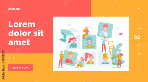 Talent choice concept. Employers looking for candidates for job interview. Managers working with customers. Vector illustration for recruit agency, career, audience topics