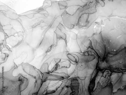 Smoky Alcohol Ink Painting. Ink Wash Painting. 