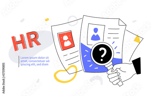 Human resources - modern colorful flat design style web banner