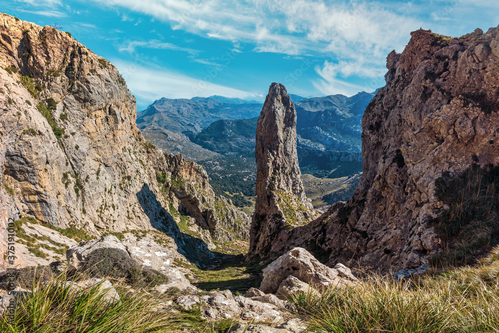 Protected natural area in the “Serra de Tramuntana” mountains range of Majorca. The 