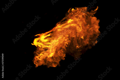 Burning flame with dark background, 3d rendering. © Vink Fan