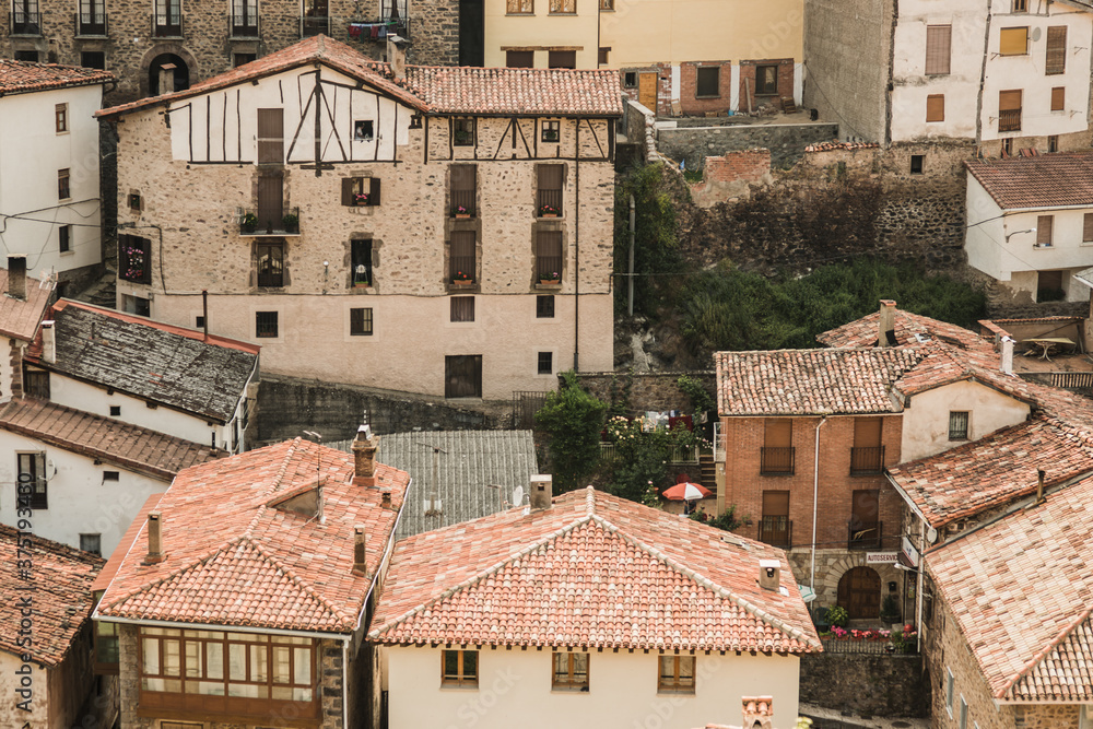 Detail of the houses of the village of Ortigosa de Cameros, La Rioja, Spain. Detail of the houses of the village of Ortigosa de Cameros, La Rioja, Spain.