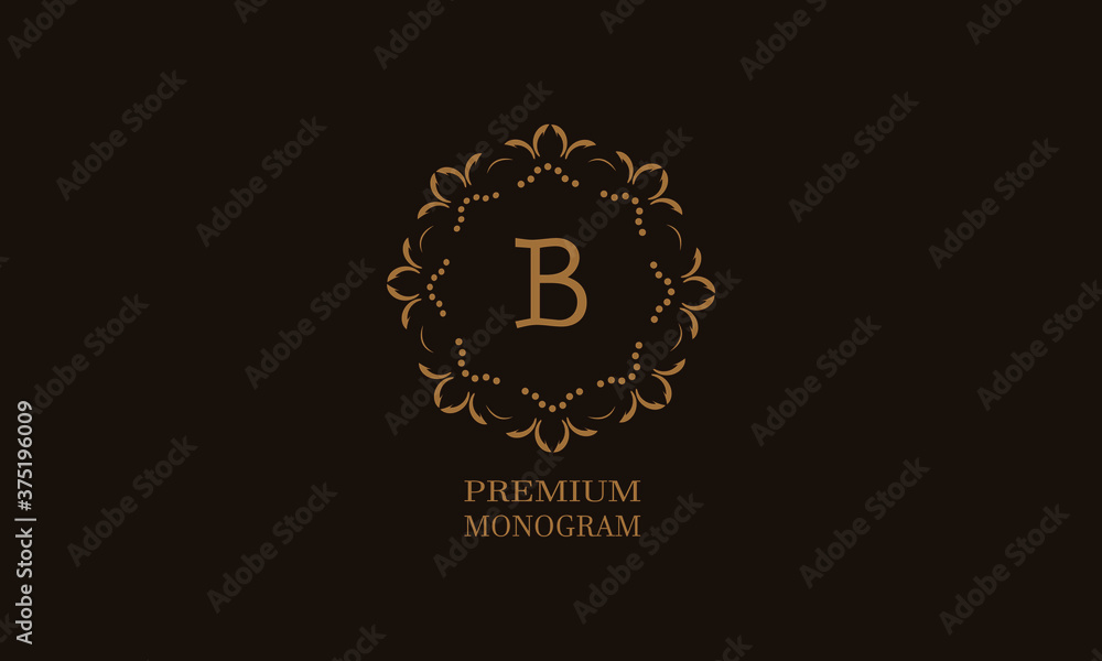 Luxury monogram design with the letter of the alphabet B. Elegant logo of the emblem of a restaurant, hotel, business. Can be used for invitations, booklets, postcards. Luxury monogram design with the letter of the alphabet B. Elegant logo of the emblem of a restaurant, hotel, business. Can be used for invitations, booklets, postcards.