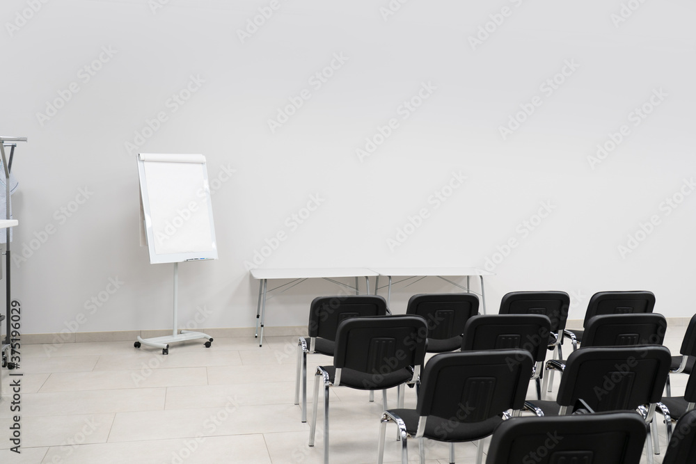 Fototapeta premium Empty auditorium room with chairs