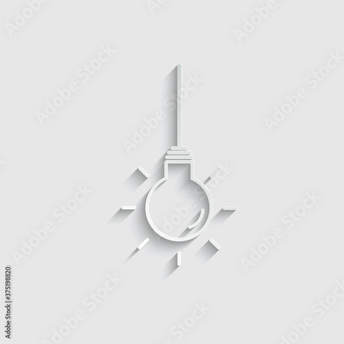 paper light bulb hanging icon idea icon 