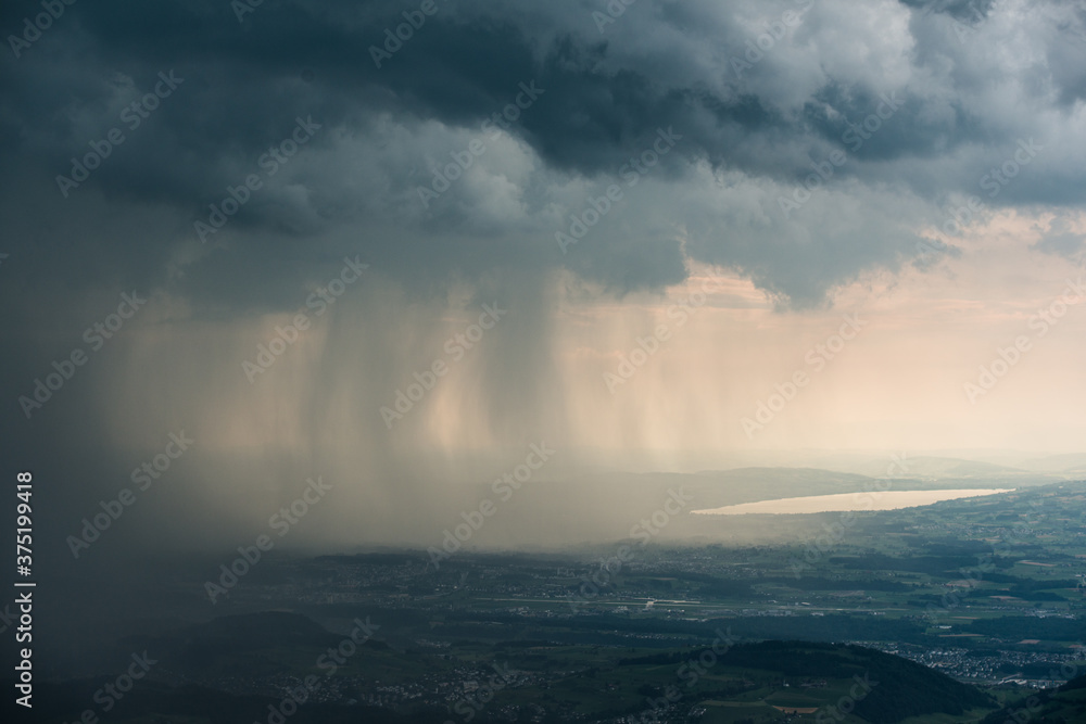 Heavy rain during summer storm. Heavy rain during summer storm.