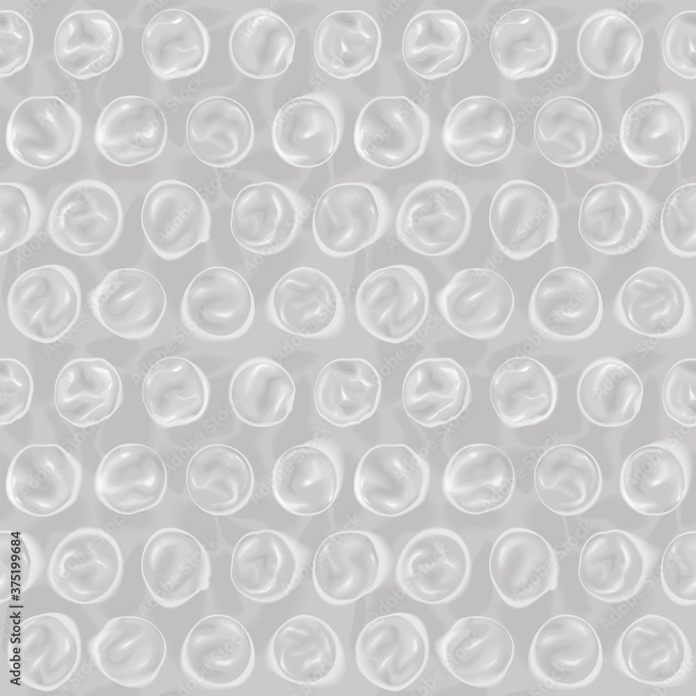 Vector Mockup Seamless Pattern Bubble Wrap Film Fragile Packaging Shockproof