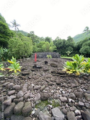 Marae Arahurahu à Tahiti, Polynésie française photo