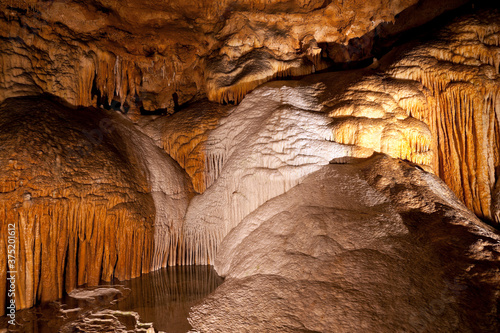 Flowstone Detail Inside a Missouri Cave