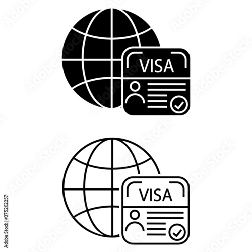 Visa icon vector set. travel illustration sign collection. immigration symbol.