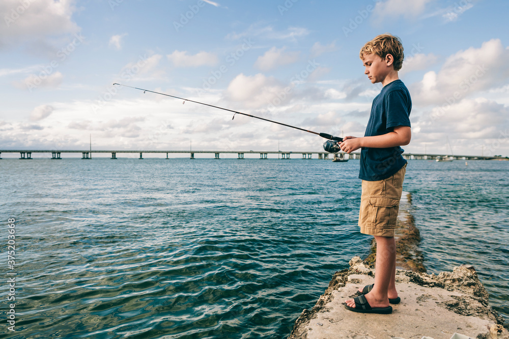 Boy Fishing in the Florida Keys Boy Fishing in the Florida Keys