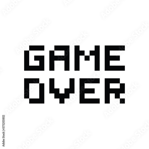 game over icon vector pixel text