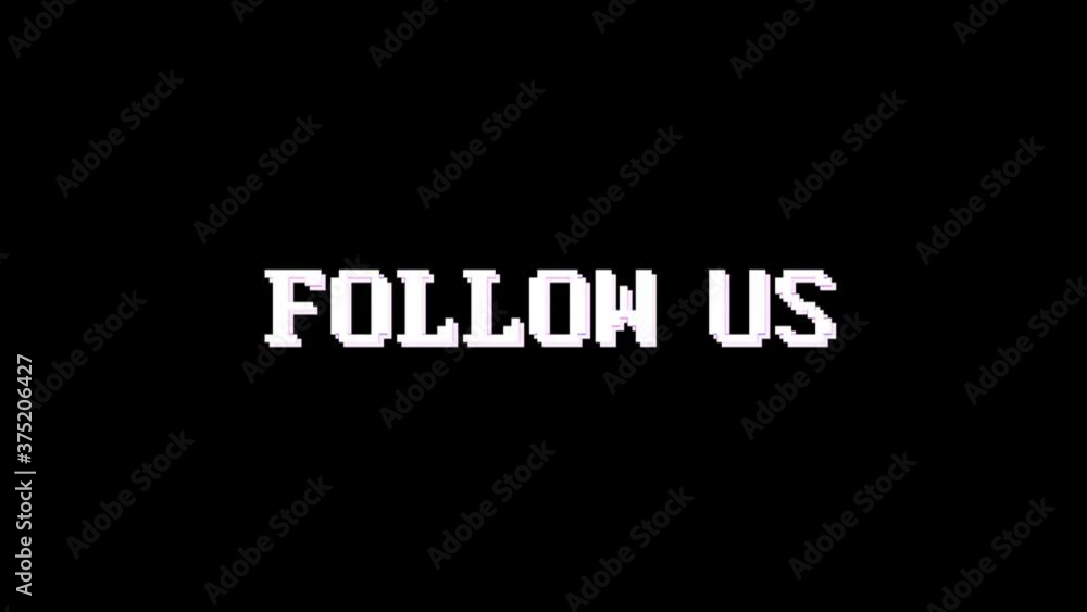 FOLLOW US Glitch Text Animation, Rendering, Background, with Alpha Channel, Loop, 4k
FOLLOW US Glitch Text Animation, Rendering, Background, with Alpha Channel, Loop, 4k