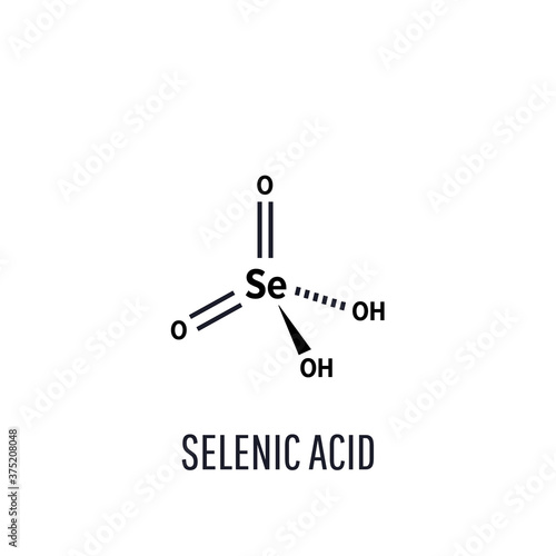 Selenic acid molecular structure on white background