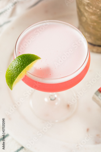 Refreshing Cold Pink Cosmopolitan Cocktail