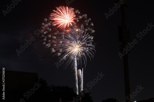 A beautiful display of fireworks at the 2019 Katy Mills firework show for July 4th