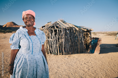 Portrait of an African Damara woman, Namibia