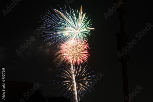A beautiful display of fireworks at the 2019 Katy Mills firework show for July 4th