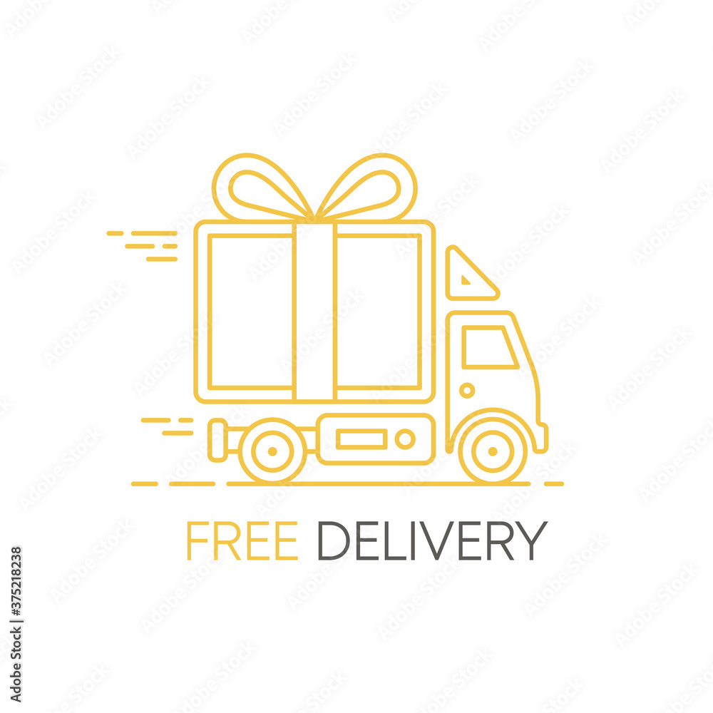 Flat line illustration with delivery ship, airplane and car for web design. Food delivery service. Vector illustration. Flat line illustration with delivery ship, airplane and car for web design. Food delivery service. Vector illustration.