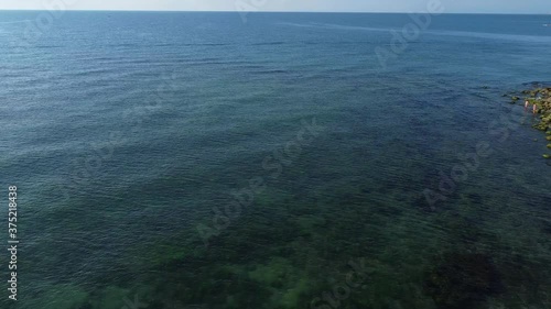 Summer scenes sea and beach shot from the air