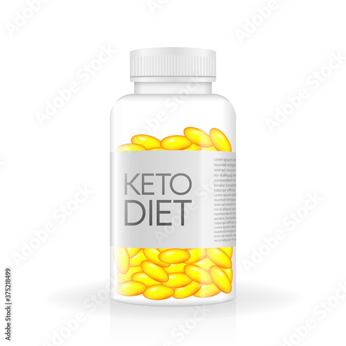 Keto diet, great design for any purposes. Food vitamin logo. Paleo diet healthy eating concept. Logo, icon, label. Isolated background. Vector illustration.