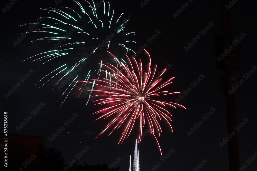 A beautiful display of fireworks at the 2019 Katy Mills firework show for July 4th A beautiful display of fireworks at the 2019 Katy Mills firework show for July 4th
