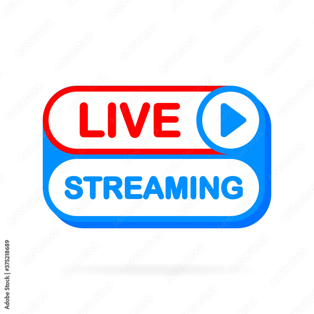 Live banner in flat style on white background. Social media concept. Live, free, video tutorials, webinar, webcast, stream, streaming, football. Vector illustration. Live banner in flat style on white background. Social media concept. Live, free, video tutorials, webinar, webcast, stream, streaming, football. Vector illustration.