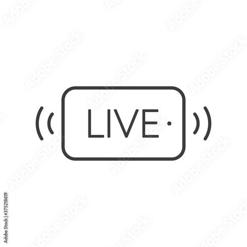 Live banner in flat style on white background. Social media concept. Live, free, video tutorials, webinar, webcast, stream, streaming, football. Vector illustration.