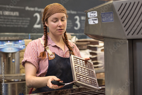 Woman Making Chocolate photo