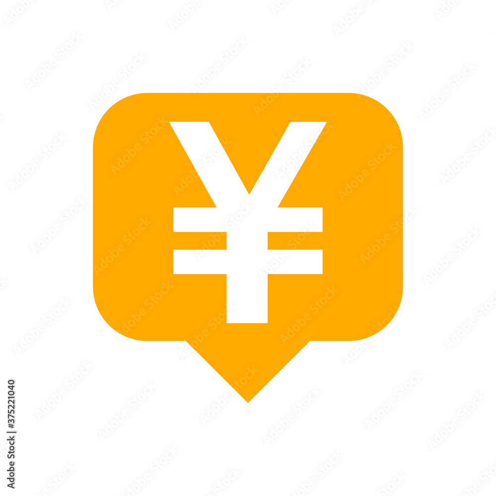 yen currency symbol in speech bubble square shape for icon, orange yen money for app symbol isolated on white, currency digital yen icon for financial concept yen currency symbol in speech bubble square shape for icon, orange yen money for app symbol isolated on white, currency digital yen icon for financial concept