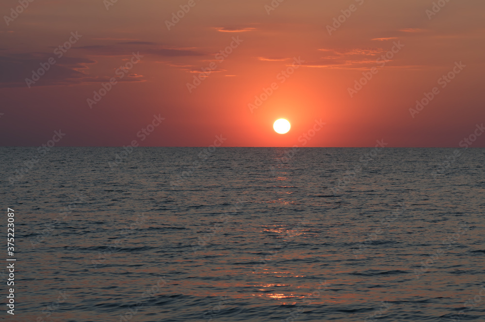 Beautiful  seascape. Dawn at sea. Image