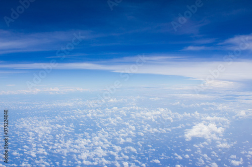 A large view of blue sky with clouds