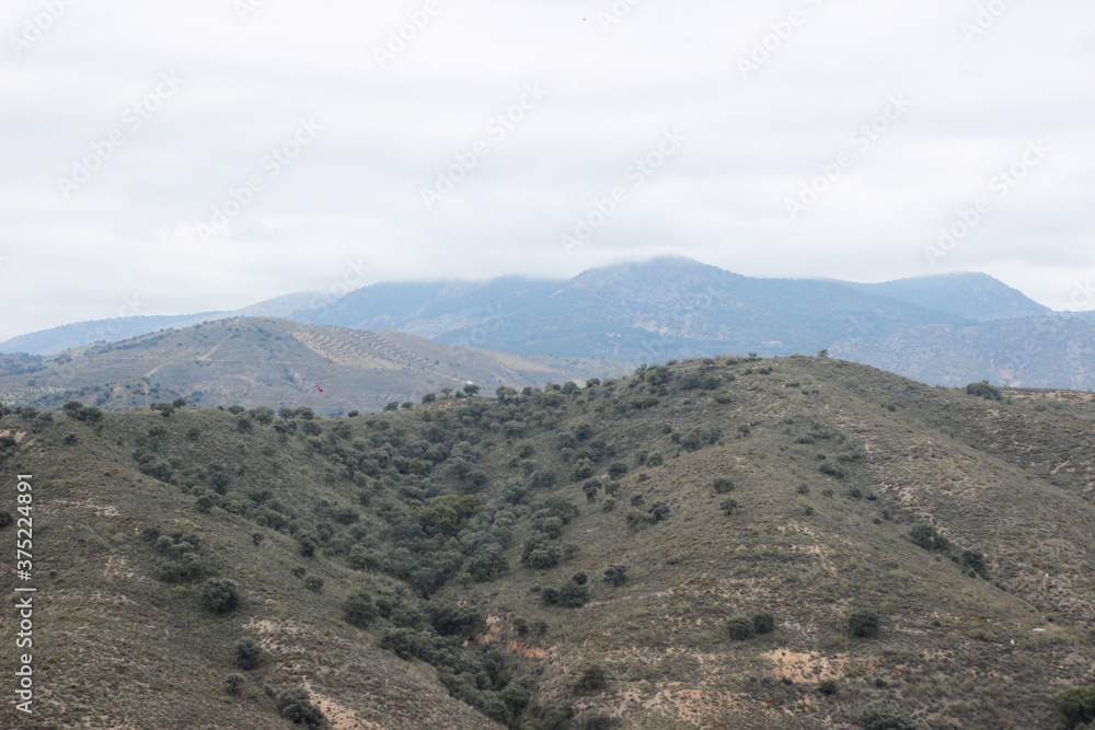 Granada landscape mountains green winter 