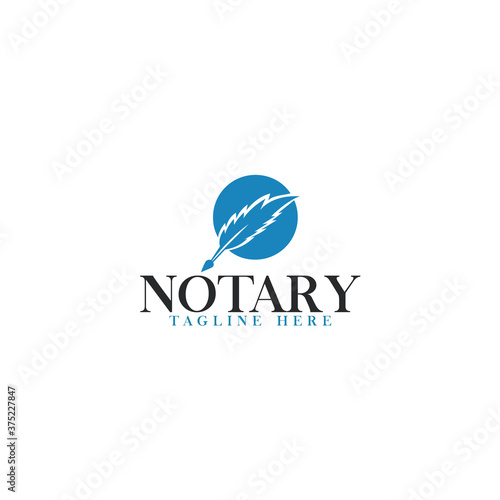 Notary, Lawyer / Law firm Logo design. Feather symbol or icon vector logo design template.