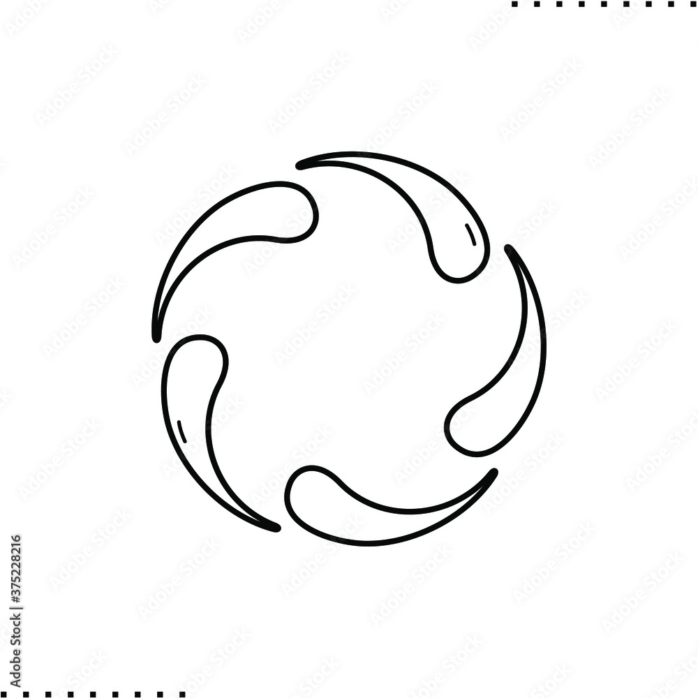 Fototapeta premium 5 part circle vector icon in outline