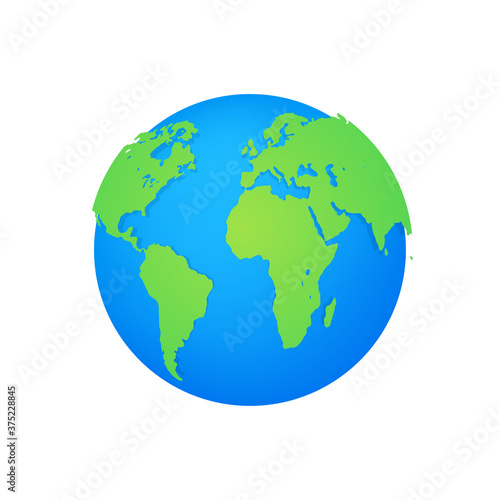 Earth globes isolated on white background. Flat planet Earth icon. Vector stock illustration.